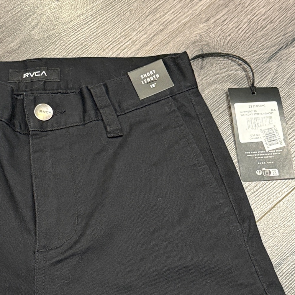 RVCA Kids Boys Weekend Fit Black Casual Shorts Summer Essential - Picture 2 of 6